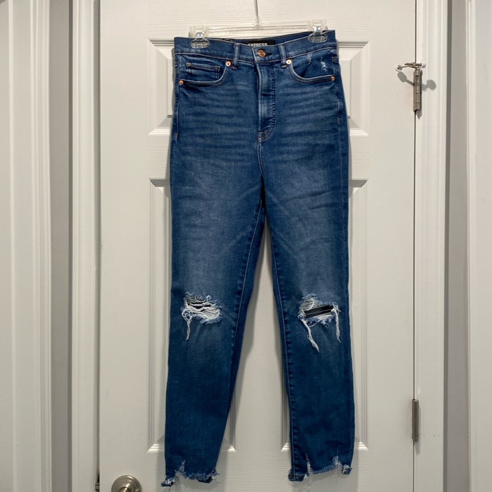 Express slim ankle, super high-rise jean